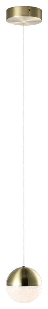 Ravello 5" ETL Certified Integrated LED Pendant Light with Globe Shade, Brass