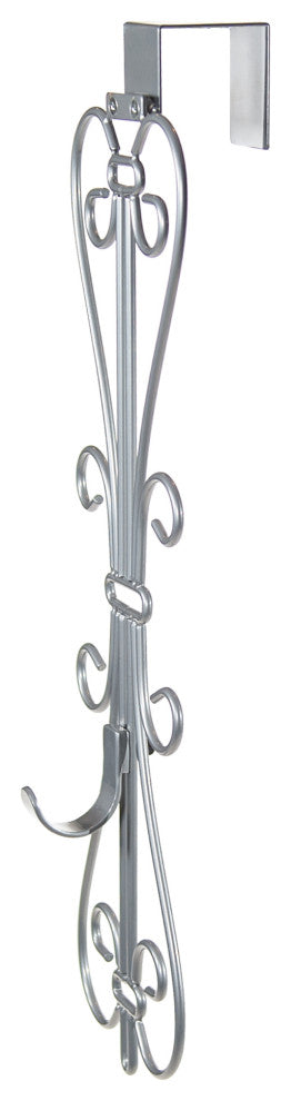 Adjustable Wreath Hanger for Door Elegant, Black, Silver