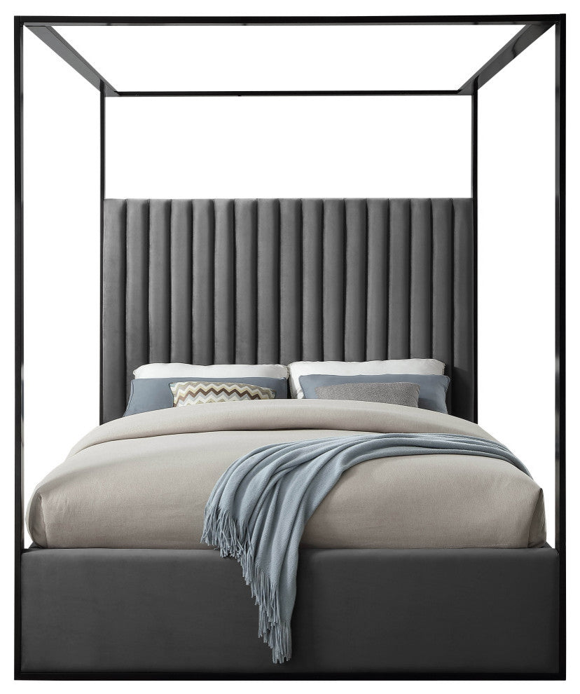 Jax Velvet Bed, Gray, King