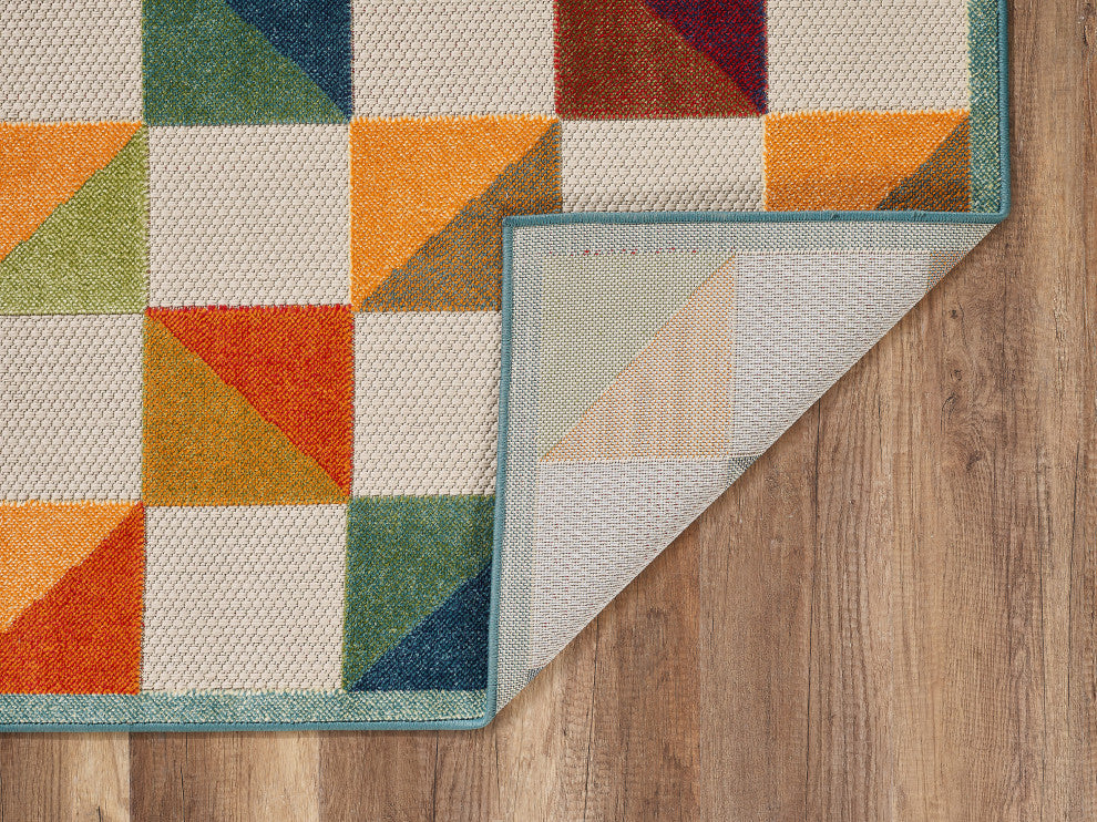 KAS Calla 6930 Ivory/Multi Scope Area Rug, 6'7"x9'