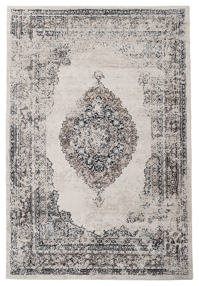 LNC Distressed Medallion Indoor Vintage Abstract Non Slip Area Rugs, 6'5 X 9'