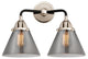 Large Cone Bath Vanity Light, Black Polished Nickel, Plated Smoke, Plated Smoke