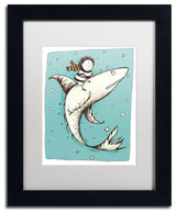 'Fish Boy' Matted Framed Canvas Art by Carla Martell