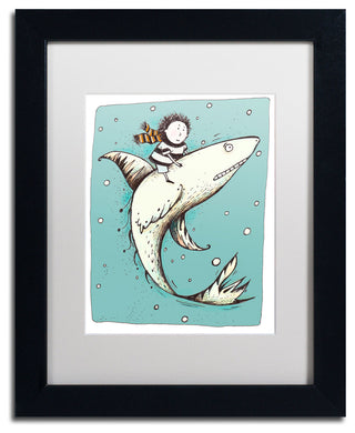 'Fish Boy' Matted Framed Canvas Art by Carla Martell