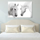 White Horse Wall Art Graphic Print Frameless Free Floating Tempered Glass Panel