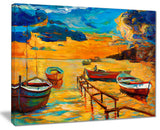 "Boats in Beautiful Sea" Canvas Print