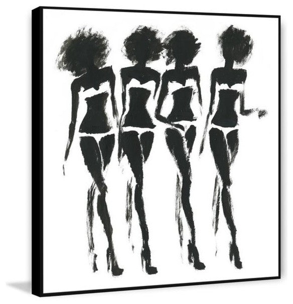 "Disco Glam" Floater Framed Painting Print on Canvas, 40"x40"