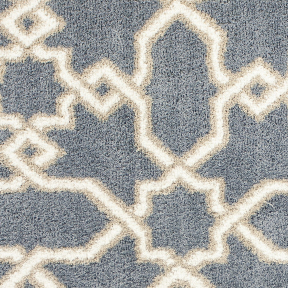HomeRoots 7 x 10 Microfiber Slate Blue Area Rug