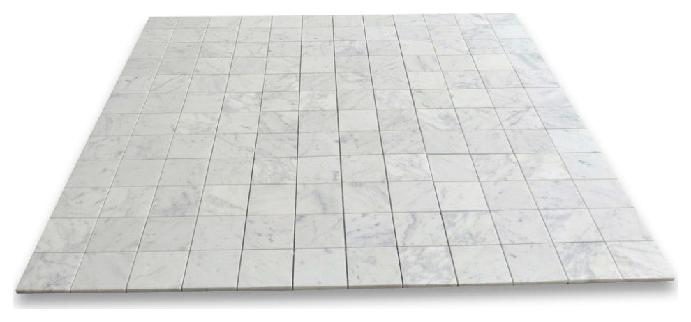 Carrara White Marble 3x3 Square Mosaic Tile Polished Wall Floor Venato, 1 sheet