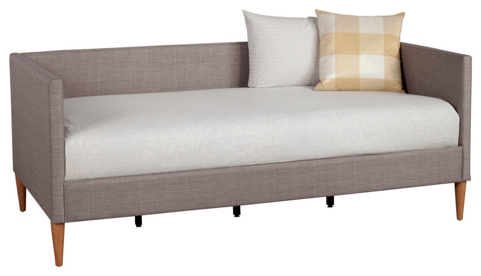 Benzara BM261847 Daybed With Wooden Frame and Fabric Upholstery, Dark Gray