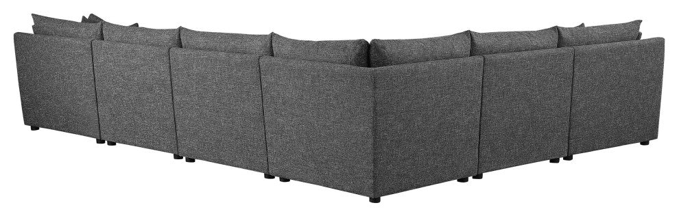 Sasha 6-Piece Upholstered Modular Sectional Barely Black