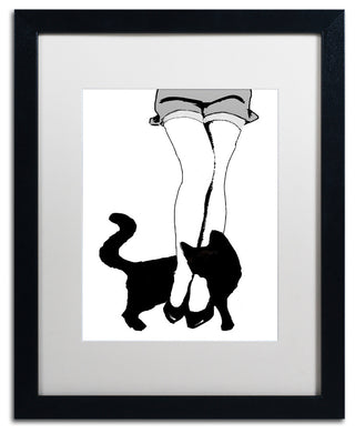 Color Bakery 'Black Cat' Art, Black Frame, White Matte, 16"x20"