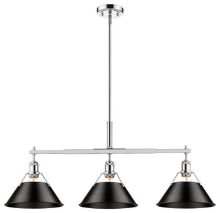Golden Lighting 3306-LP CH Orwell 3 Light 36"W Linear Pendant - Chrome / Pine