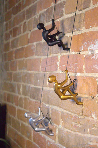 Climbing Man Home Decor Classic Wall-Art Sculpture, 2-Piece