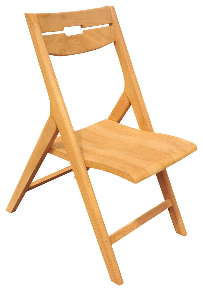 5-Piece Outdoor Teak Dining Set: 48" Butterfly Table, 4 Surf Folding Arm Chairs