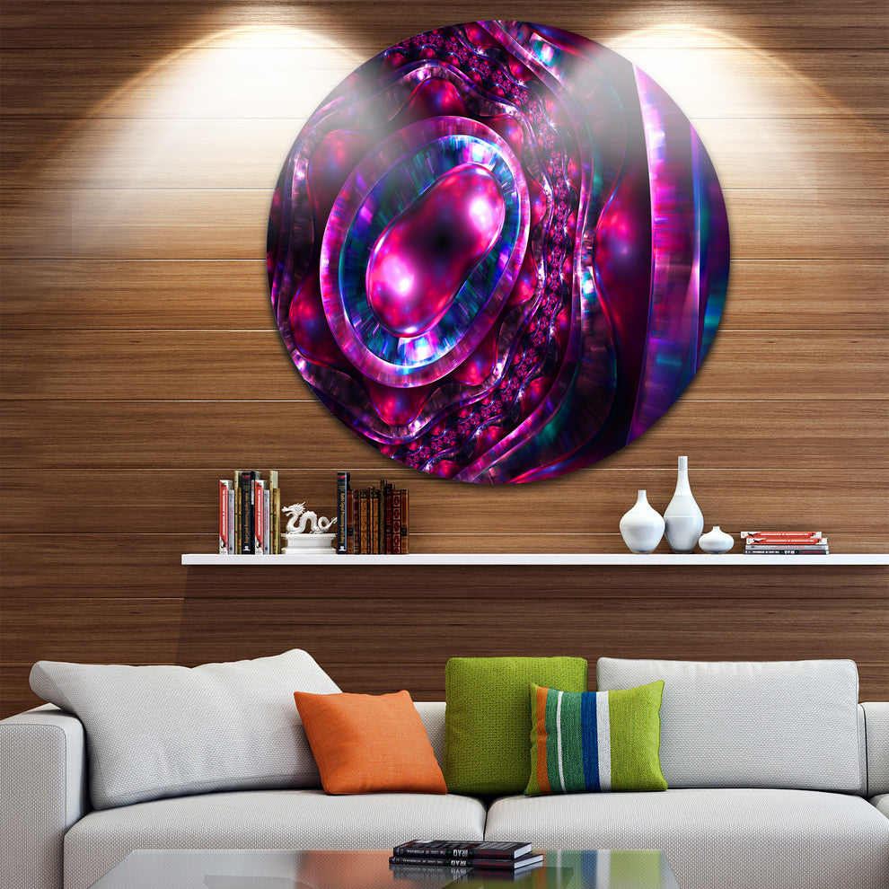 Ornate Sparkle Violet And Blue, Abstract Art Round Wall Art, 11"