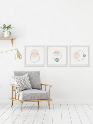Three Orbiting Circles Triptych, 54"x18"