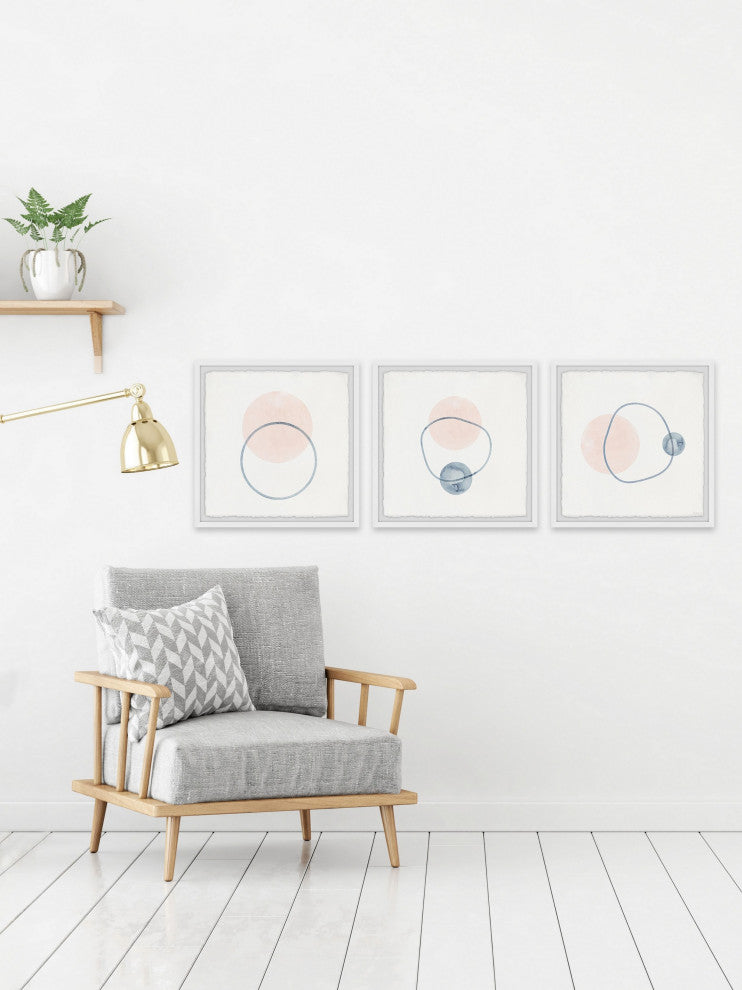 Three Orbiting Circles Triptych, 54"x18"