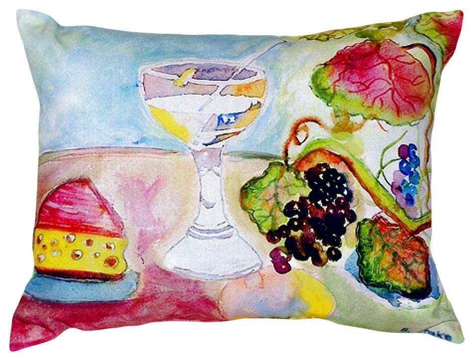 Wine & Cheese No Cord Pillow - Set of Two 16x20