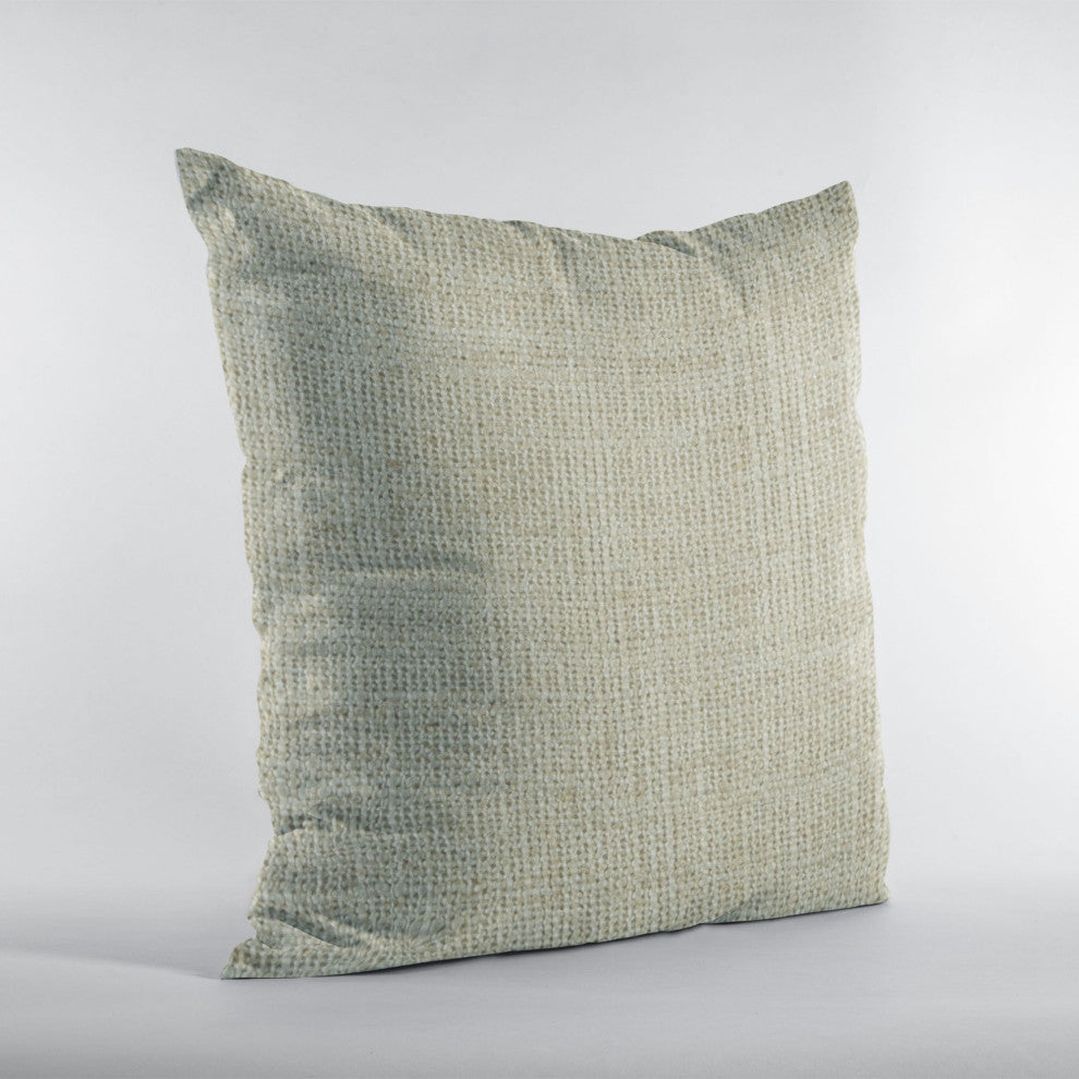Flax Wall Textured Solid, With Open Weave. Luxury Throw Pillow, 16"x16"