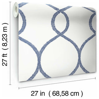Laurel Leaf Ogee Wallpaper