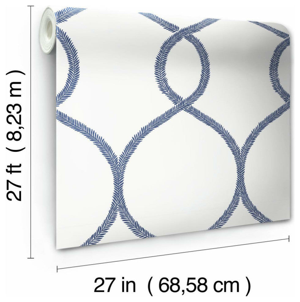 Laurel Leaf Ogee Wallpaper