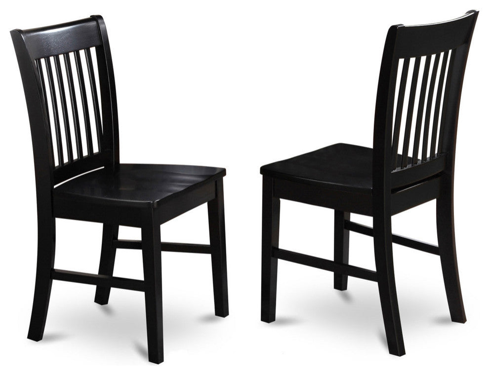 Norfolk Dining Chair Wood Seat Black Finish- Set of 2