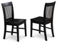 Norfolk Dining Chair Wood Seat Black Finish- Set of 2