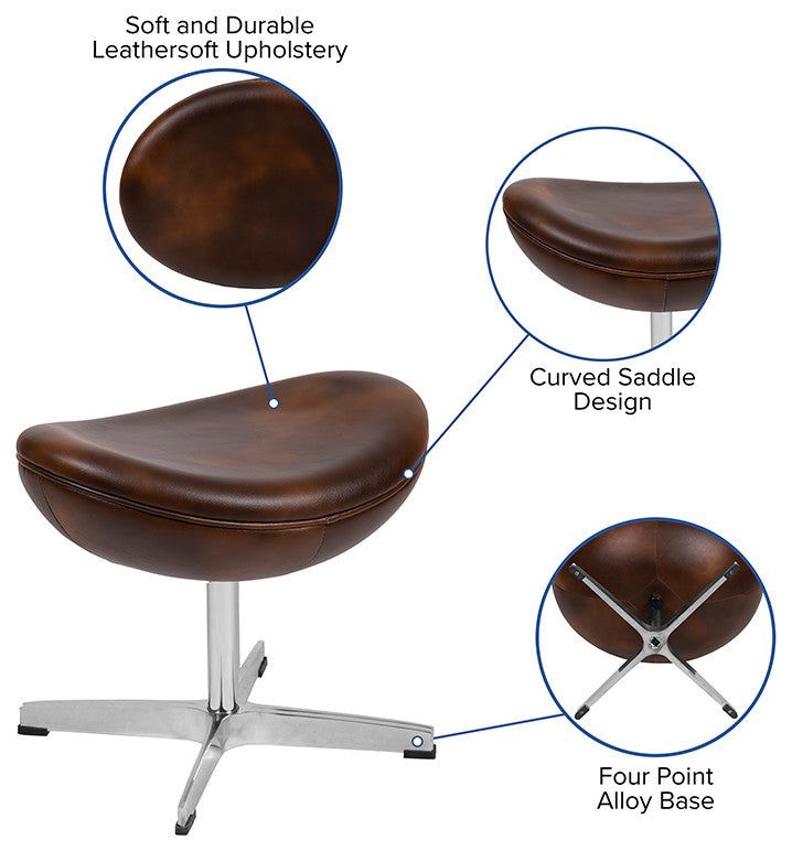 Bomber Jacket LeatherSoft Saddle Wing Ottoman