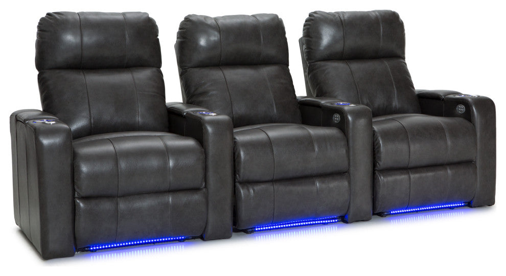 Seatcraft Monterey Home Theater Seating, Dark Gray, Row of 3
