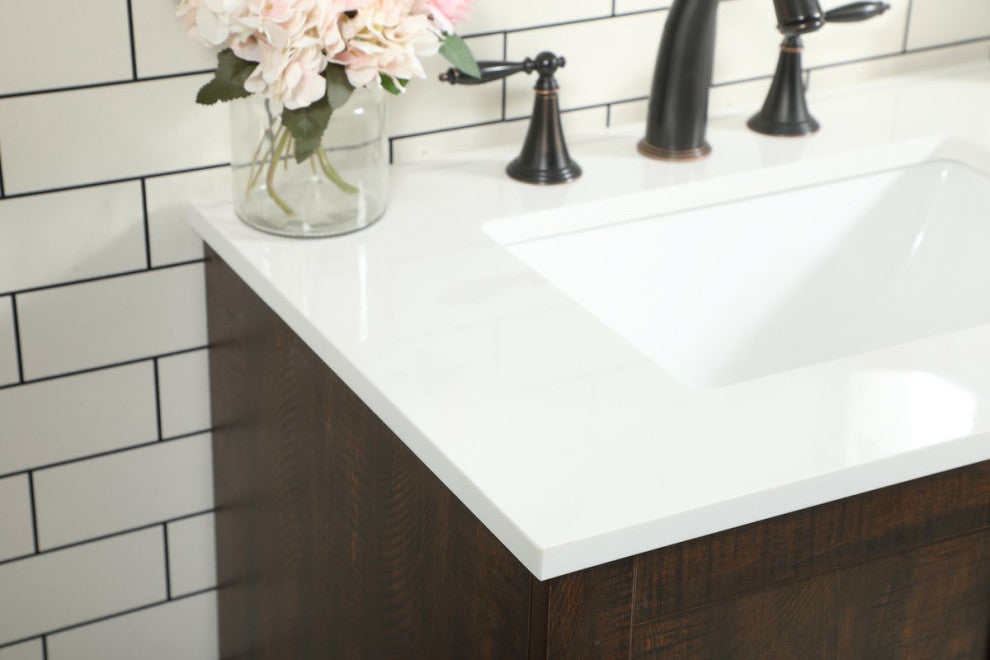 Home Living 19" Farmhouse Expresso-Light Bathroom Vanity