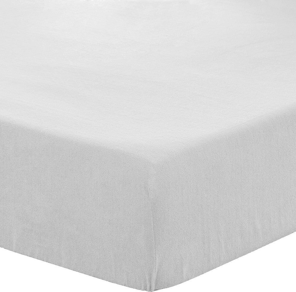Bare Home Fleece Fitted Bottom Sheet Multi-Pack, White, Queen, Set of 5