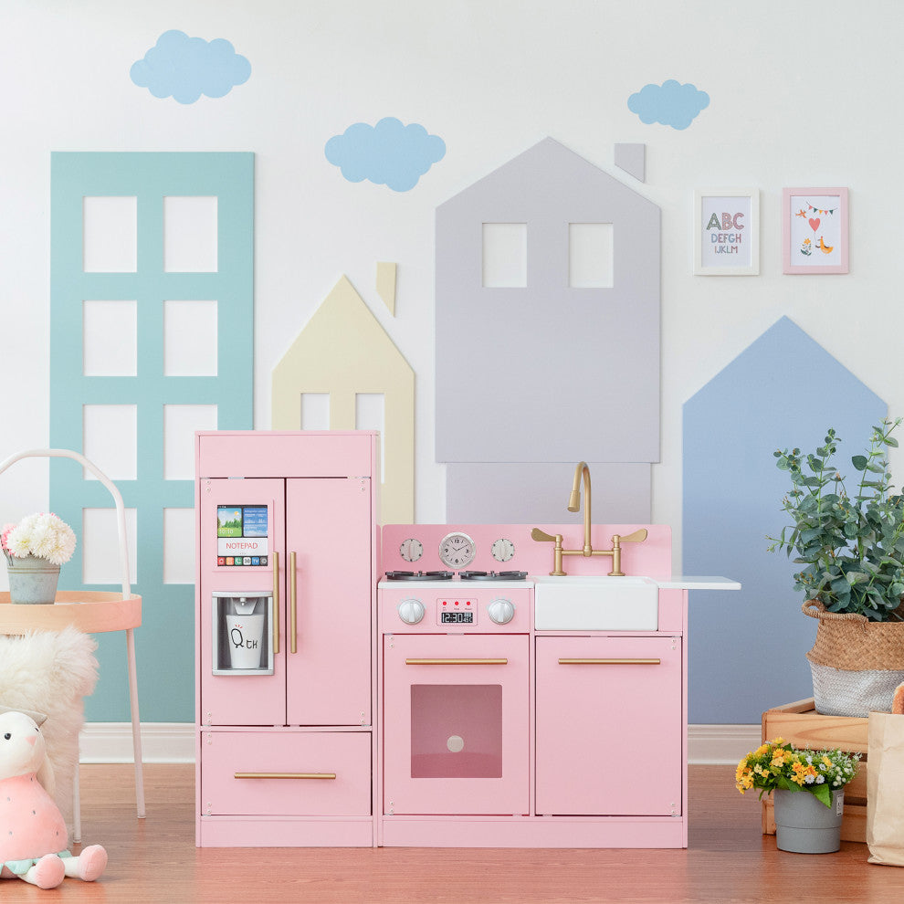Charlotte Play Kitchen Cooking Playset, Pink