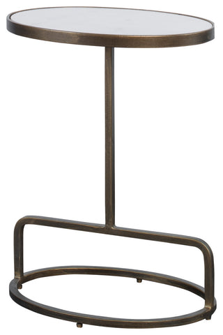 Jessenia White Marble Accent Table
