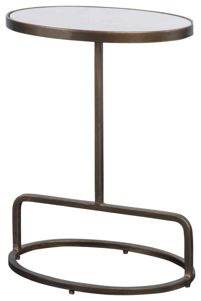 Jessenia White Marble Accent Table