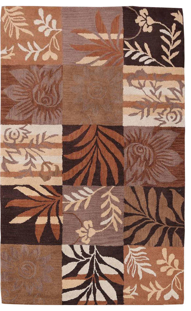 Patchwork Hand-tufted Agra Oushak Oriental Area Rug, 10x13