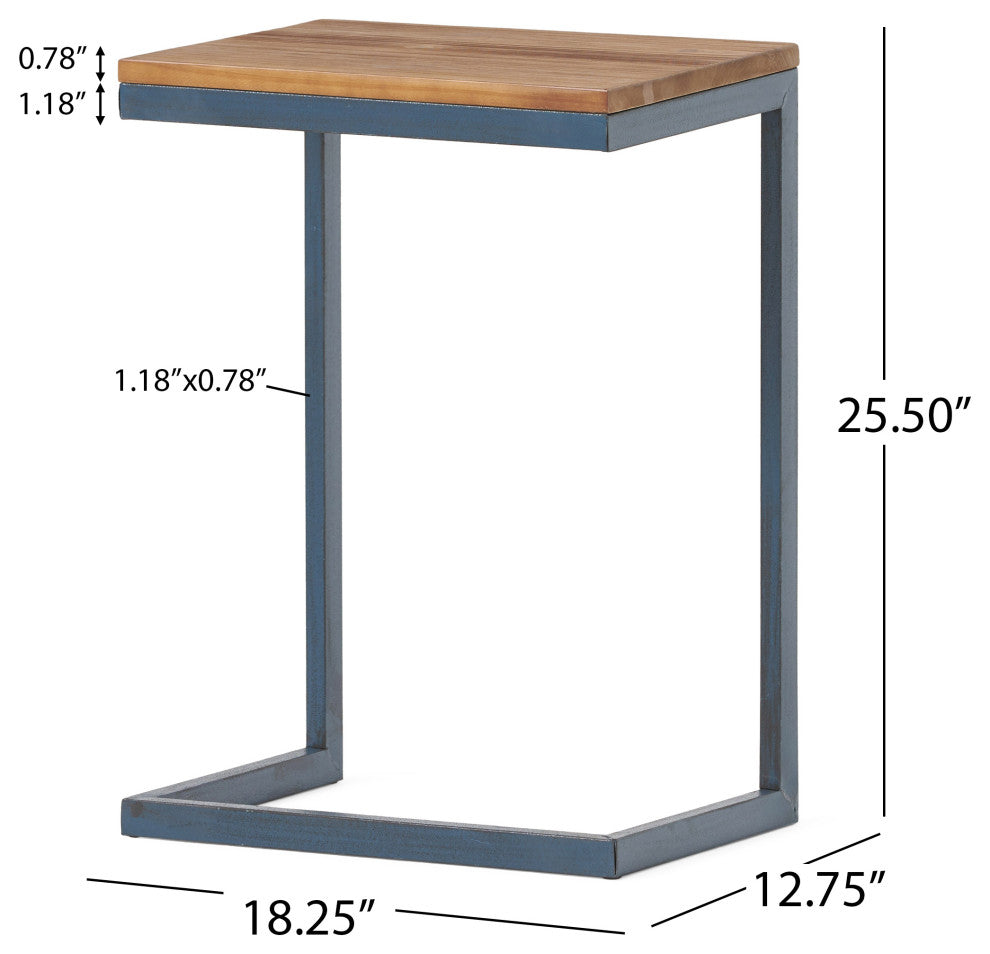 GDF Studio Ramona Fir wood Antique Accent Table, Large