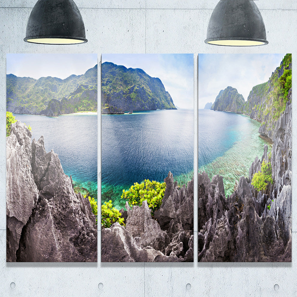 "The Lagoon Panorama" Metal Wall Art, 3 Panels, 36"x28"