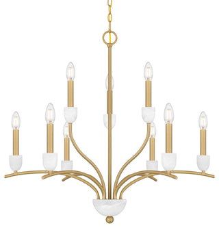 Quoizel FRI5032 Frida 9 Light 32"W Taper Candle Style Chandelier - Aged Brass