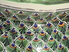 Green Peacock Talavera Ceramic Pot