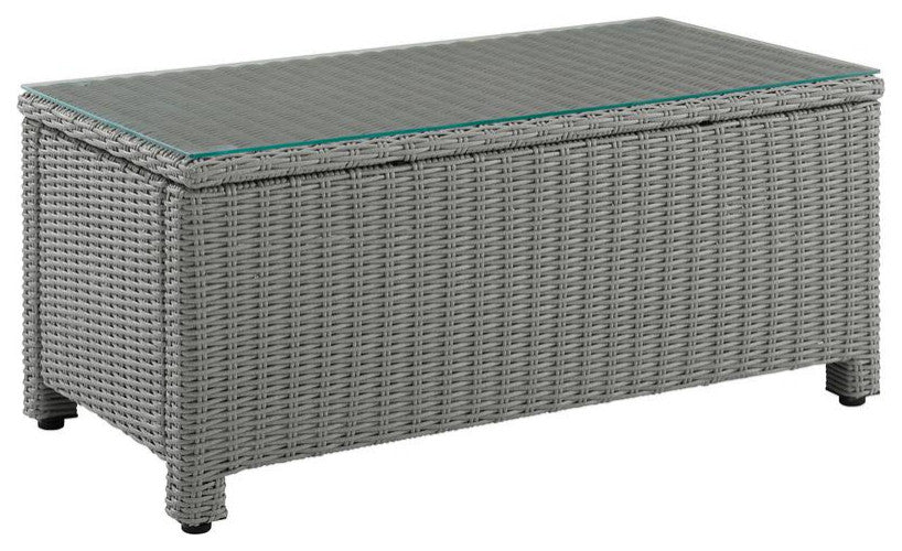 Bradenton Outdoor Wicker Coffee Table, Gray