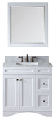 Elise 36" Single Bathroom Vanity, White, Square Sink_mirror Included