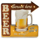 "Beer Served Here" Metal Sign, Led Lighted, Wall Mountable