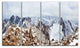 Climbers on the Mountain Top, Landscape Canvas Art Print, 48"x28", 4 Panels