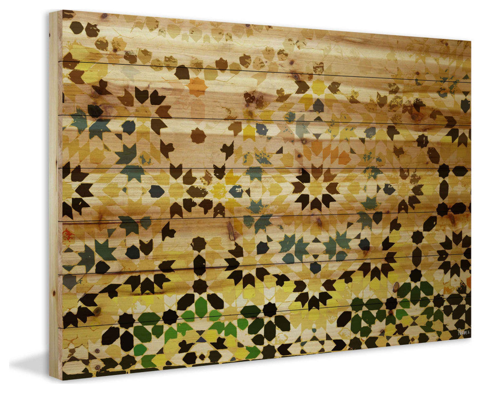 "Tangier" UV Ink Print on Natural Pine Wood, 60"x40"