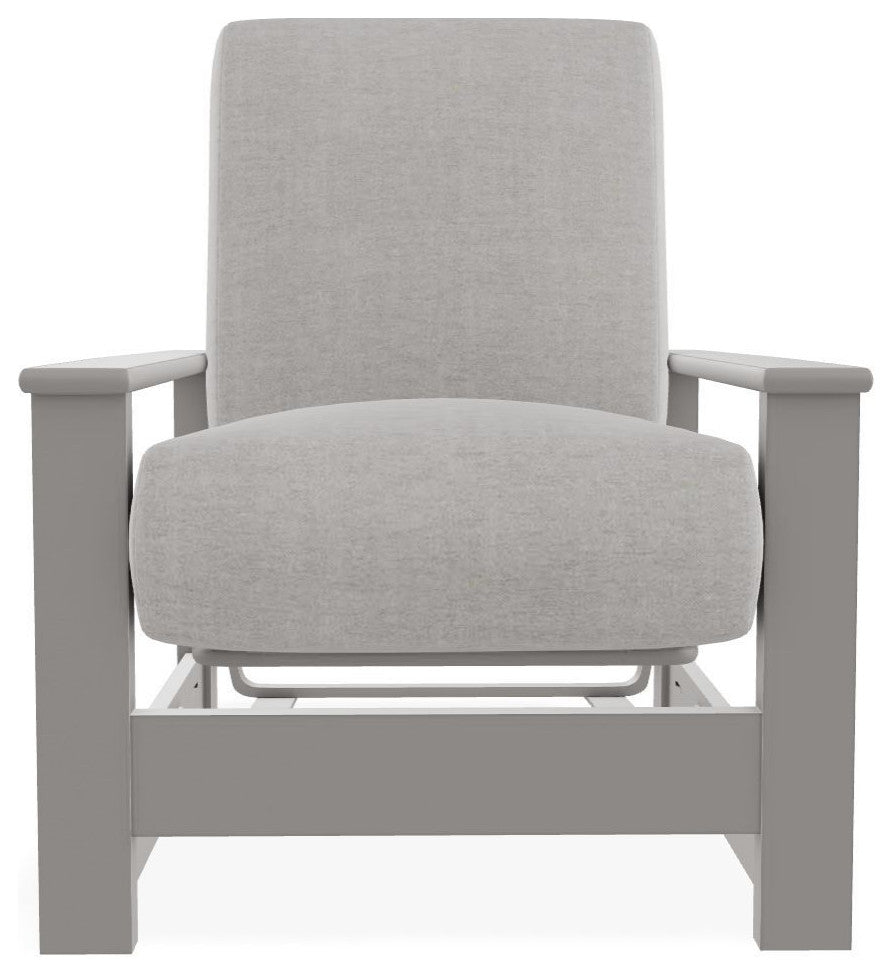 Leeward Deep Seat Outdoor Armchair with Hidden Motion, Charter Silk/Warm Gray