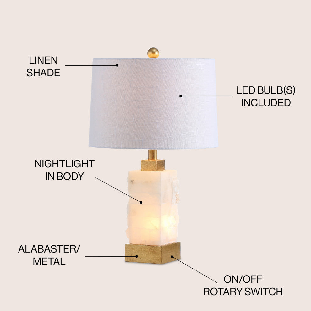 Eloise Alabaster/Metal LED Table Lamp