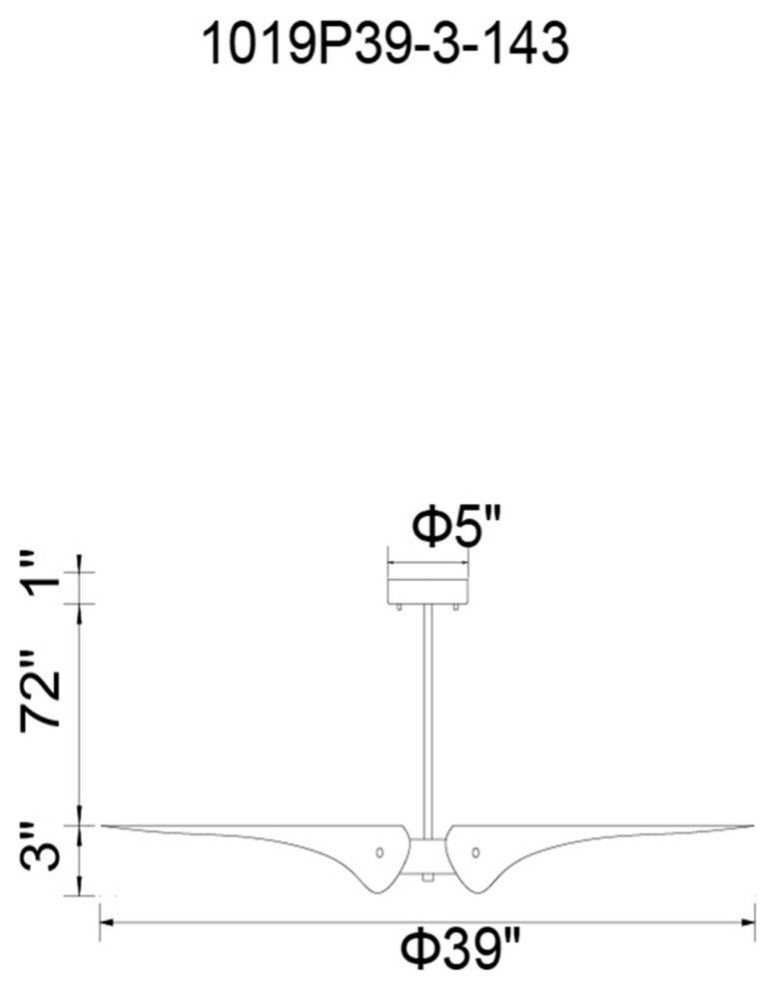 Amar 3 Light Chandelier With Matte Black Finish