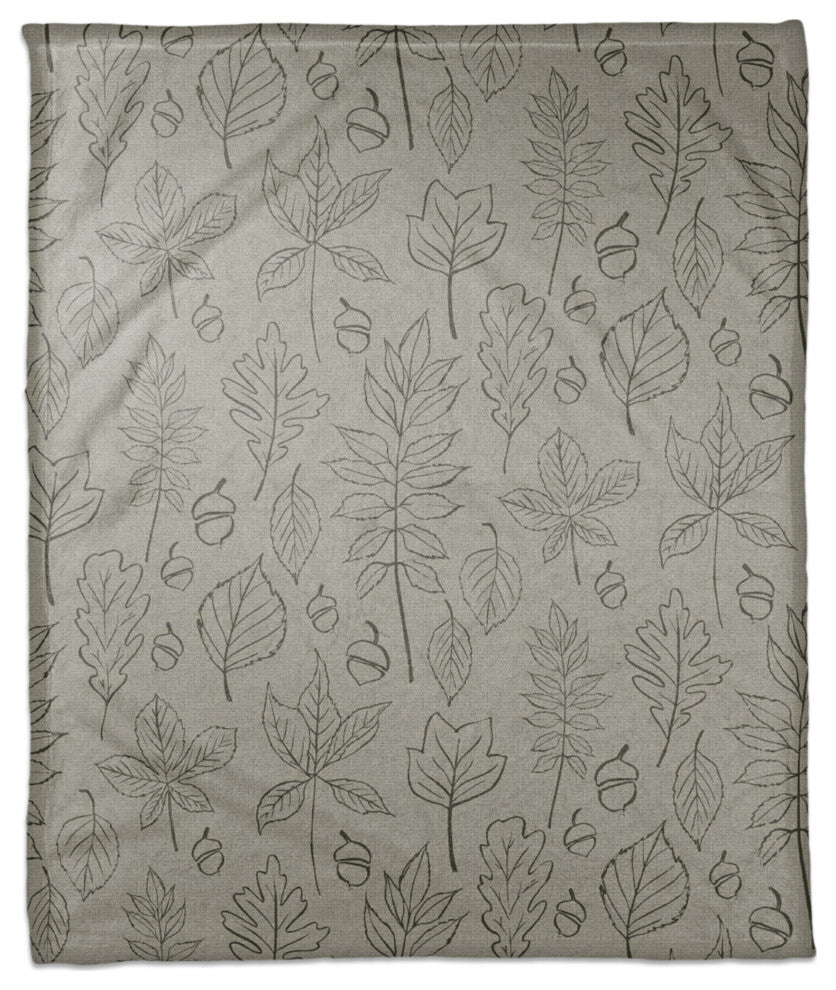 Green Leaf Pattern 50x60 Coral Fleece Blanket