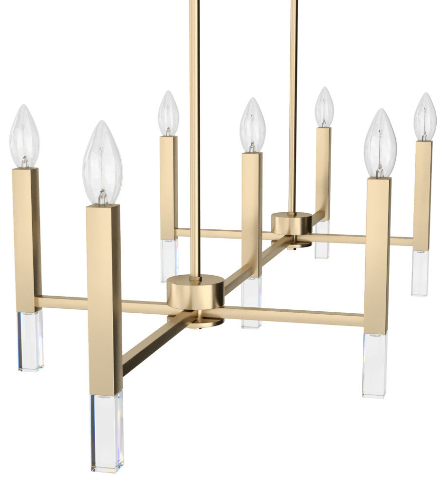 Sunjai Alturas Gold 7 Light Linear Chandelier Ceiling